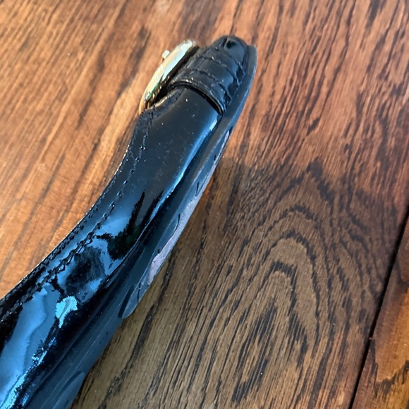 Juicy Couture Black Patent Loafers with Gold Buckle - Picture 6 of 10